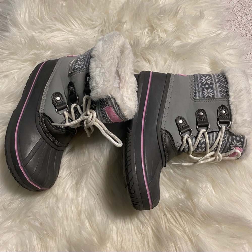 London Fog Girls Snow Boots sz 1 Insulated